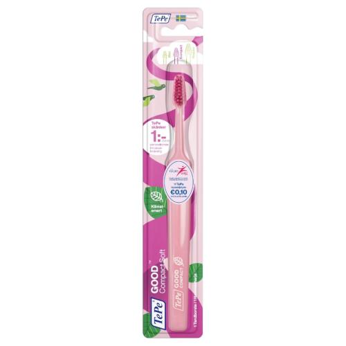 TePe Good Regular Soft Toothbrush Ροζ Μαλακή Οδοντόβουρτσα Κατασκευασμένη με Συστατικά Βιολογικής Προέλευσης 1 Τεμάχιο